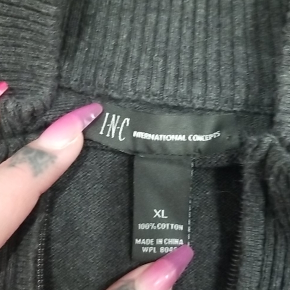 Mens zip up argyle sweater - Picture 2 of 2